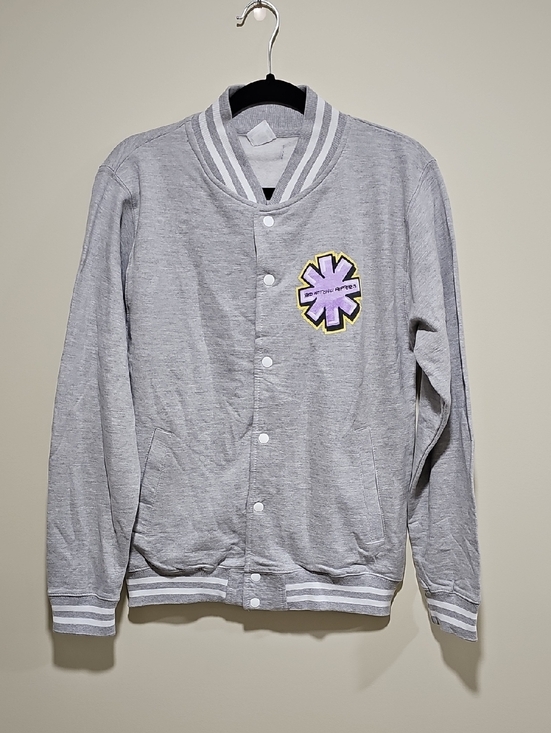 awd is Jackets & Blazers - Gray Varsity Jacket with Purple Patch